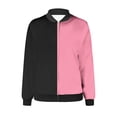 thumbnail image 5 of Scyoekwg Womens Winter Jacket Casual Loose Color Block Patchwork Jacket Long Sleeve Coat Trendy Zipper Coat Cardigan (Pink,XL), 5 of 5