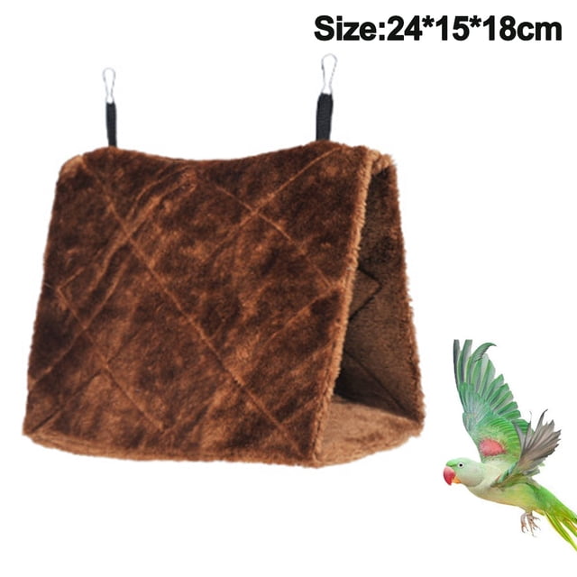 Hamaca para loros y peonías, nido de pájaros, hamaca de felpa suave y cálida, jaula colgante, tienda para pájaros, loros, cama cálida de invierno, bolsa de juguete para mascotas, cama de algodón