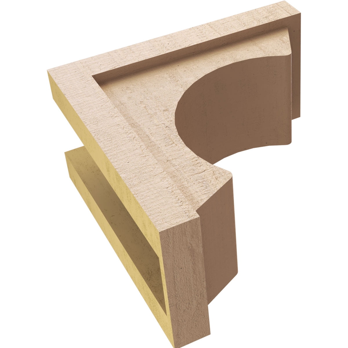 6"W x 12"D x 12"H Classic Emerson Rough Cedar Woodgrain TimberThane Corbel, Primed Tan