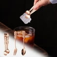 thumbnail image 4 of Hiroekza Vintage Rose Stainless Steel Ice Clip, Spoon & Fork Set - Elegant Coffee Spoon, Sugar Tongs & Dessert Utensils Rose Gold, 4 of 5