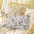 thumbnail image 4 of Black Grey Botanical Pillow Covers, Linen Long Throw Pillow Case, Rustic Country Spring Floral Summer Leaf Holiday Pillow Protector Decorative Cushion Cover for Living Room/Bedroom 16" x 24", 4 of 8