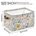 thumbnail image 4 of Yayeee 2 Pack Canvas Storage Basket with Handles for Shelves Fabric Bins Closet Organizer, Watercolor Wildflowers, 4 of 8