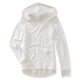 thumbnail image 1 of Aeropostale Sudadera con capucha de forro polar híbrido de punto para mujer, blanco, mediano Aeropostale Sudadera, 1 of 2