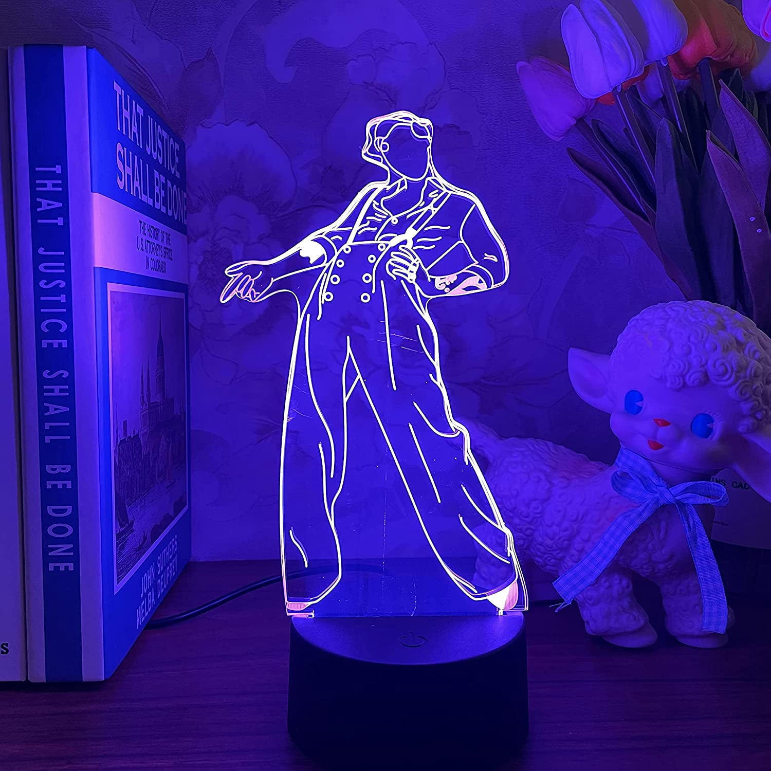TriPro Jugador De Baloncesto 3D Ilusión LED Lámpara De Escritorio Luz Nocturna Con 16 Colores Ventiladores Decoraciones