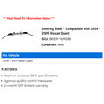thumbnail image 2 of Steering Rack - Compatible with 2004 - 2009 Nissan Quest 2005 2006 2007 2008, 2 of 2