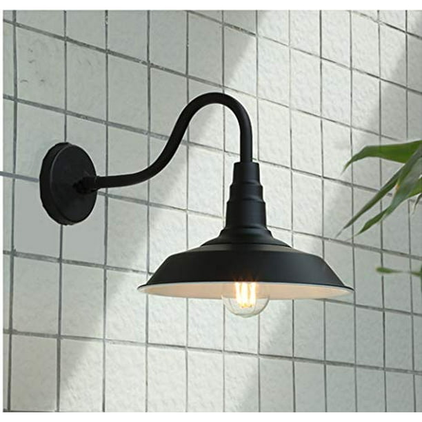 Ruxue Industrial Gooseneck Wall Sconce Light Retro Barn Loft Warehouse Black Fixtures Com Ruxue Industrial Gooseneck Wall Sconce, Gooseneck Light Fixture Parts