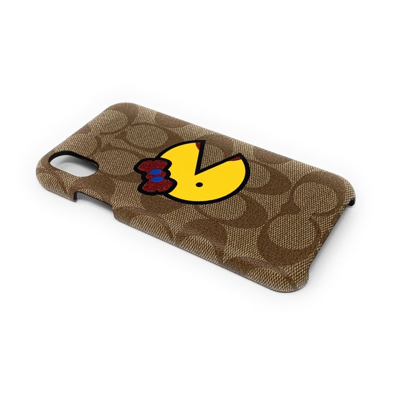 Coach iPhone XR Case in Signature Canvas with Ms. Pac Man