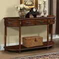 thumbnail image 5 of PORKISS Solid Pine Wood Console Table, Entryway Table Hallway Table with 2 Drawers Roman Legs, Retro Sofa Table for Living Room, Foyer, Cherry, 5 of 14