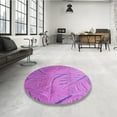thumbnail image 3 of Ahgly Company Indoor Square Patterned Heliotrope Purple Area Rugs, 3' Square, 3 of 6