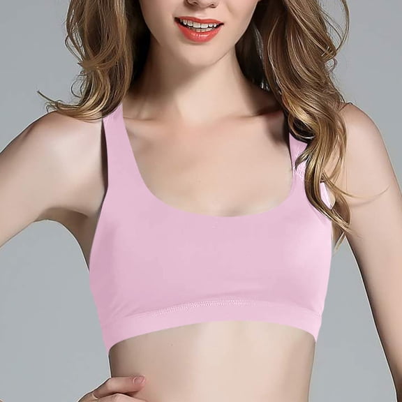 Women's Sports Bra Plus Size Ice Silk Beautiful Back Yoga Fitness Sports Bra Underwear Wireless Bras for Women Pink XL
