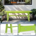 thumbnail image 5 of VINGLI 47” Outdoor Bench Garden Bench HDPE Porch Bench w/Metal Legs, Poly Lumber Patio Benches, 660 LBS Capacity Outdoor Backless Benches(Black), 5 of 7
