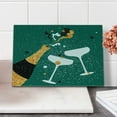 thumbnail image 2 of Cocktail Party Cutting Board, Clinking Glass Silhouettes and a Bottle of Champagne, Decorative Tempered Glass Cutting and Serving Board, in 3 Sizes, by Ambesonne, 2 of 5