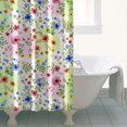 thumbnail image 4 of Pioneer Flower Floral Print Pattern Shower Curtain 36”x72", Bathroom Decorative Shower Curtain Set with 12 Hooks, Waterproof Washable, 4 of 6