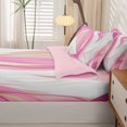 thumbnail image 5 of Homewish Minimalism Pink Stripes Zipper Full Size Comforter Sets with Fitted Sheet and 2 Pillowcases,Abstract Geometric Zipper Bedding Set,Pink Reversible,4pcs, 5 of 8