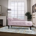 thumbnail image 2 of Holaki Tufted Upholstered Velvet Rolled Arm Chaise Lounges Indoor Chair, Right Arm Facing Chaise Lounge with Nailhead Trim for Living Room Bedroom Office, Pink, 2 of 10