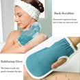 thumbnail image 6 of 3pcs Exfoliating Bath Towel Set, Exfoliating Gloves, Bath Flower, Back Scrubber, Bath Shower Loofah Sponge, Dead Skin Remover, Bathroom Accessories, 6 of 12