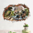thumbnail image 4 of Pegatinas de pared de dinosaurios para niños, pegatinas de pared 3D aplastadas, decoración de pared extraíble para habitación de niños, dormitorio, sala de estar, 4 of 5