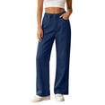 thumbnail image 3 of VBVC Women's Wide Leg Jeans with Pockets , Elastic Waist Pull On Denim Pants For Women, XS-XL, 3 of 7