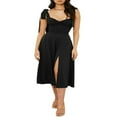 thumbnail image 1 of PENGXIANG Robe Midi Sans Manches d'Été pour Femmes Couleur Unie / Robe de Soirée Split Florale, 1 of 4