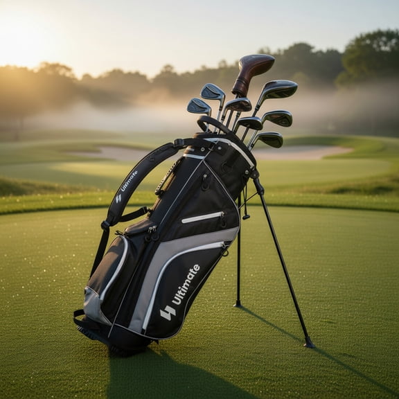 Topcobe Lightweight Golf Stand Bag with 14 Way Top Dividers and 6 Pockets, Golf Bags for Adult, Multiple Pockets, Gray