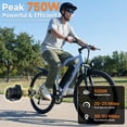 thumbnail image 3 of M2601 26" Electric Bike for Adults, 750W Peak Motor 48V Removable Battery Ebike, 7-Speed, Shock Absorption, 35 Miles Range, 20MPH Max Speed, Dual Disc Brakes, Orange, 3 of 10