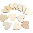 thumbnail image 3 of 50 Uds. De corazones de madera de 40mm, rodajas de madera en forma de corazón, virutas de madera para decoración artesanal, adornos para manualidades y adornos de boda, 3 of 5