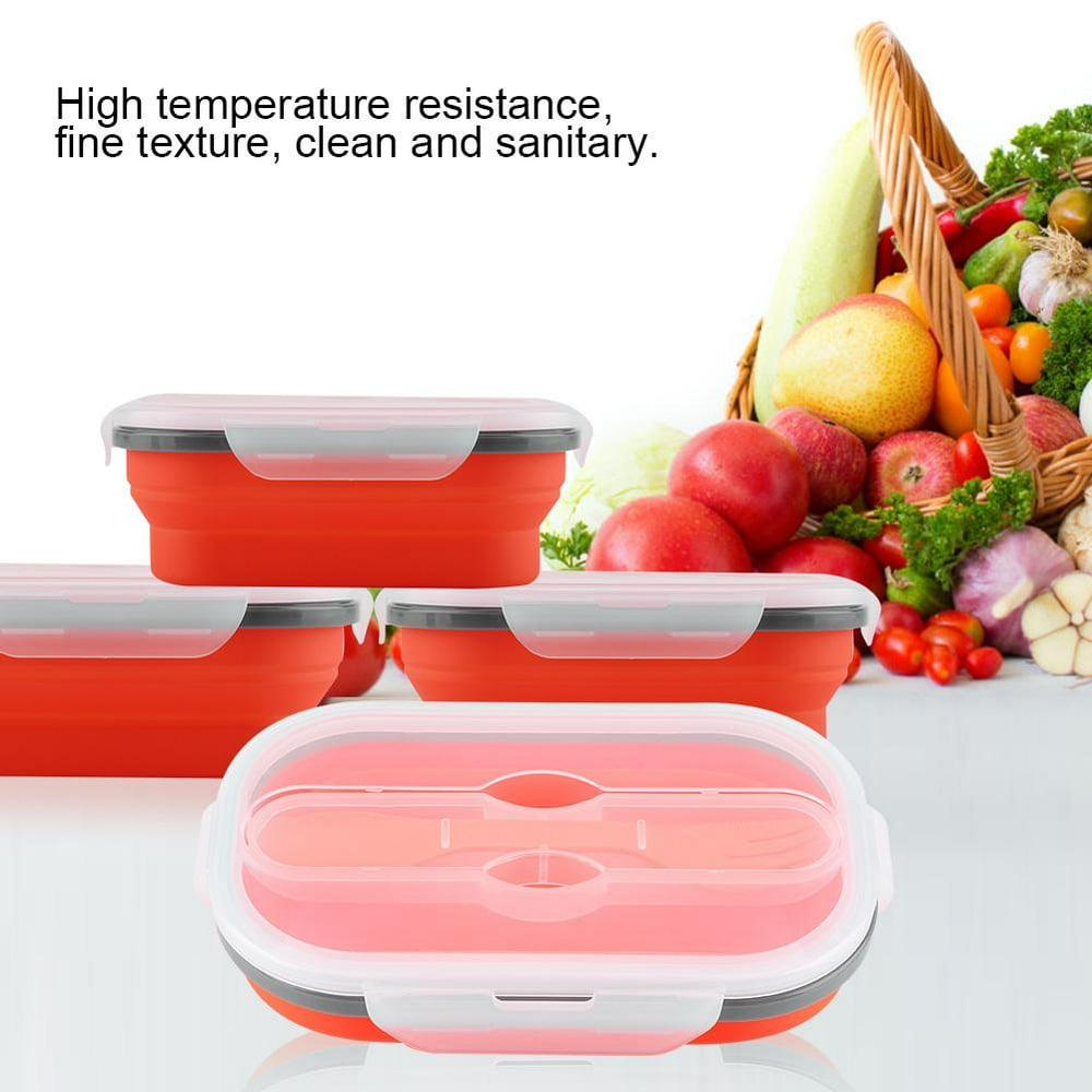 OTVIAP Silicone Lunch Box Collapsible Food Container for Picnic Kitchen