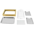 thumbnail image 7 of Gold Countertop Food Serving Display Container, 0.79Gal Stainless Steel Catering Supplies Buffet Display, Salad Fruit Trays Restaurant Containers with Lids (2 Pan), 7 of 7