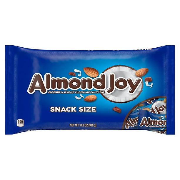 Almond Joy Snack Size Candy Bars, Small Bag Almond 11.3 oz