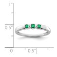 thumbnail image 2 of White Sterling Silver Ring Band Gemstone Emerald Green, 2 of 2