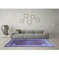 thumbnail image 3 of Ahgly Company Indoor Square Medallion Blue Traditional Area Rugs, 7' Square, 3 of 4
