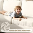 thumbnail image 6 of 85.1" Reversible L-Shaped Pull-Out Sofa Bed with USB Port & Side Pocket, Oversize Teddy Fleece Sectional Sleeper Couch (Left/Right Convertible, White), 6 of 8