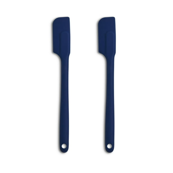 Mrs. Anderson’s Baking Silicone Slim Spatula, Flexible, Non-Stick, Heat Safe, Navy Blue, Set of 2