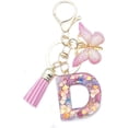 thumbnail image 1 of ORUYROP Initials Letter Keychain Pink Tassel Butterfly Pendant for Women Girls Wallet Backpack Purses, 1 of 4