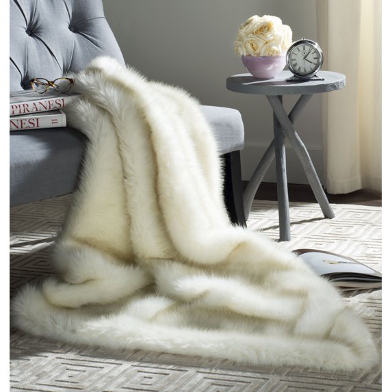 Safavieh Faux Shadow Solid Fur Throw