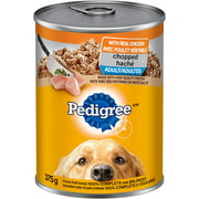 PEDIGREE CHOPPED Adult Wet Dog Food, Ground Dinner Chicken, 375g Can (12 Pack)