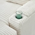 thumbnail image 5 of Black Corduroy Single Sofa with One Pillow, Two Throw Pillows, a Footstool and Two Storage Spaces (White), 5 of 11