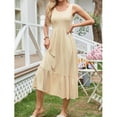 thumbnail image 6 of jinghuiyue Women’s Summer Sleeveless Dress Casual Flowy Tiered Maxi Long Beach Dresses with Pockets M, 6 of 7