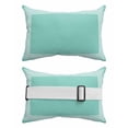 thumbnail image 2 of Pack of 2 Outdoor Lumbar Pillow Covers 11x16 Inch, Turquoise Geometric Waterproof Throw Pillow Covers Set, White Greek Key Design Abstract Modern Art Decorative Cushion Cases for Patio Porch Car, 2 of 7