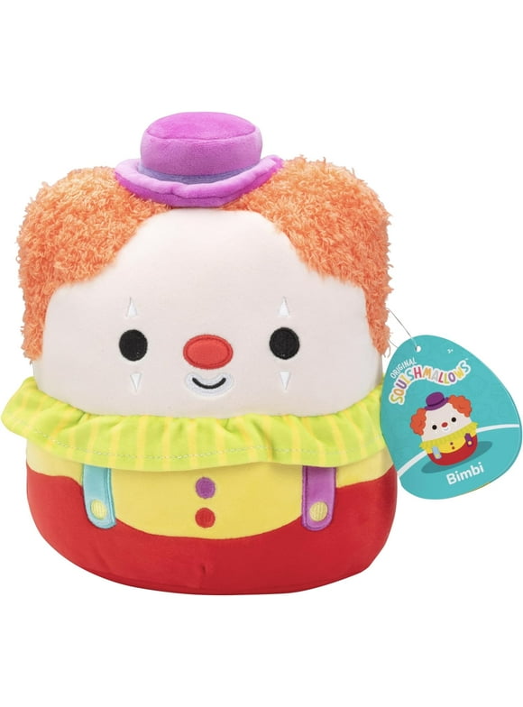 Squishmallows 8" Bimbi The Clown - Officially Licensed Kellytoy Plush - Collectible Soft & Squishy Clown Stuffed Animal Toy - Add to Your Squad - Gift for Kids, Girls & Boys - 8 Inch
