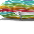 thumbnail image 4 of Rainbow Pet Bed, Colorful Swirls Vertical Waves Rhythmic Design Cheerful Funky Retro Graphic, Chew Resistant Pad for Dogs and Cats Cushion with Removable Cover, 24" x 39", Multicolor, by Ambesonne, 4 of 4