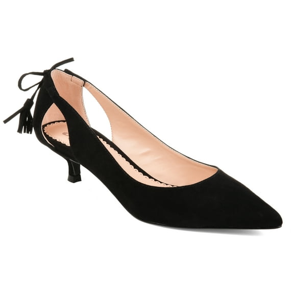 Journee Womens Bindi Pointed Toe Kitten Heel Pumps