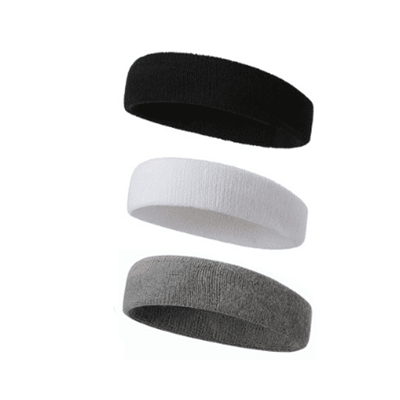 TELOLY 3 Pieces Sweatbands for Women, Unisex Sports Sweat Band,Absorbent Fabric Headbands for Men