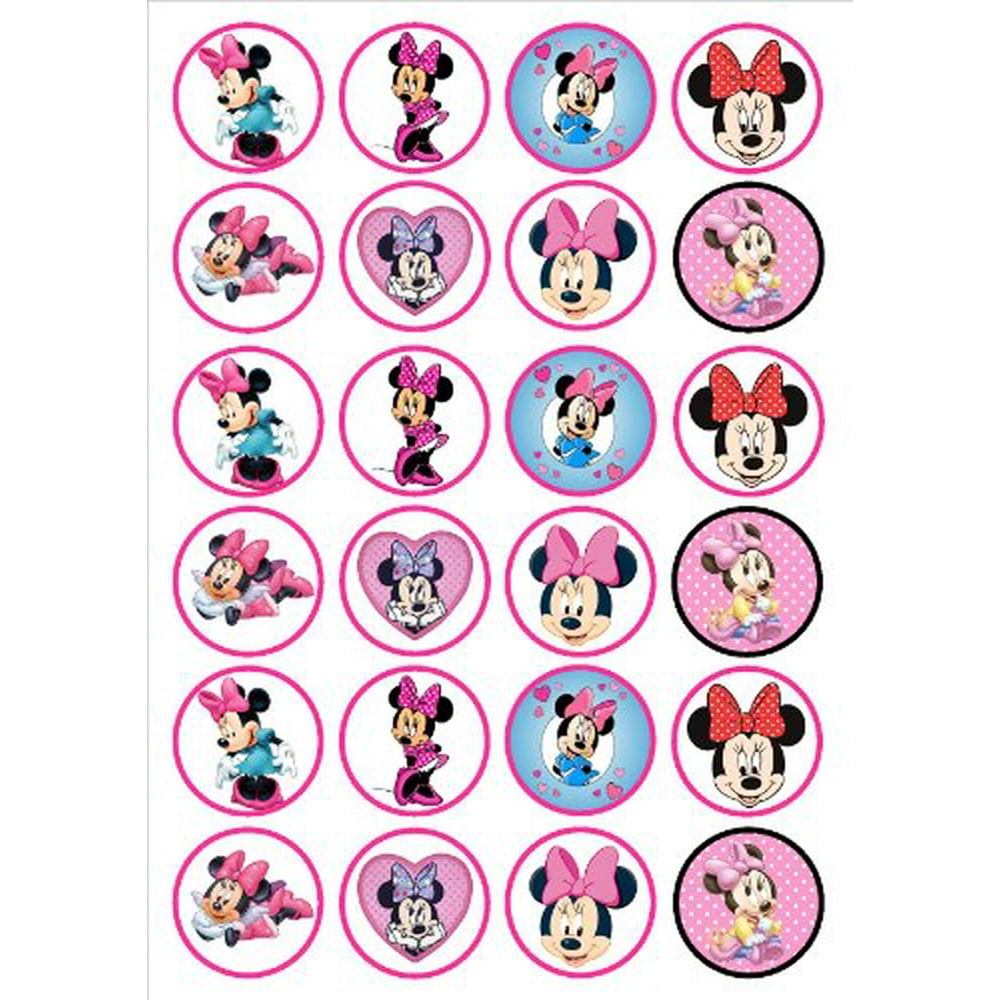 Minnie Mouse 24ct Edible Icing Image Cupcake Toppers