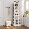 thumbnail image 3 of 7 Tier Rotating Shoe Rack Tower, Spinning Shoe Display Lazy Susan, Revolving 360 Shoe Rack Storage Round Carousel, Vertical Handbag Rotate Shoes Closet Organization, 3 of 5