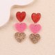thumbnail image 1 of Pendientes colgantes de corazón: pendientes llamativos con purpurina para mujer, regalos románticos para las fiestas., 1 of 2
