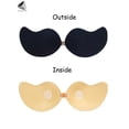 thumbnail image 6 of PULLIMORE 2 Pairs Push Up Adhesive Bra Chest Gathered V Neck Silicone Bras Strapless Backless Invisible Bras (Cup B, Black+Skin), 6 of 10