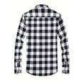 thumbnail image 5 of Lumtrix Mens Plaid Shirts Lapel Collar Casual Long Sleeve Jacket Fashion Button Down Tops woth Pockets White 3XL, 5 of 8