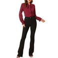 thumbnail image 2 of Allegra K Women's Elegant Bow Tie Neck Blouse Long Sleeve Work Chiffon Shirt, 2 of 6