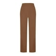 thumbnail image 6 of Womens Pants Plus Size 2PC Elastic Waist Solid Color Pockets Long Pants Khaki XL, 6 of 6